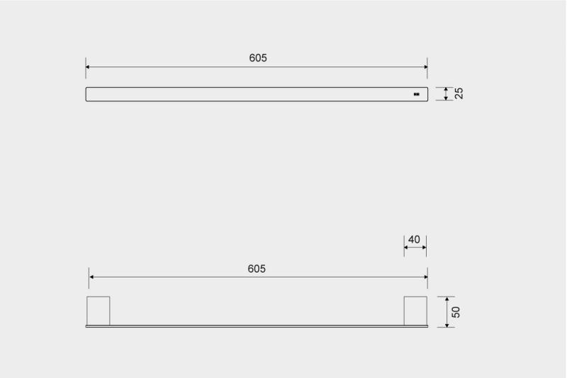 Unidrain ReFrame h&aring;ndkl&aelig;destang - 600 - B&oslash;rstet st&aring;l
