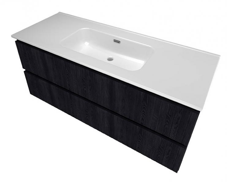 Sanibell Proline 120 m&oslash;bels&aelig;t m/2 skuffer og lameller - Uden hanehul - Kul eg