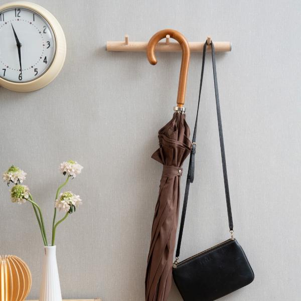 Beslagsboden vandret knagerække m/3 knager - Træ/mat grå Beslagsboden vandret knagerække m/3 knager - Træ/mat grå