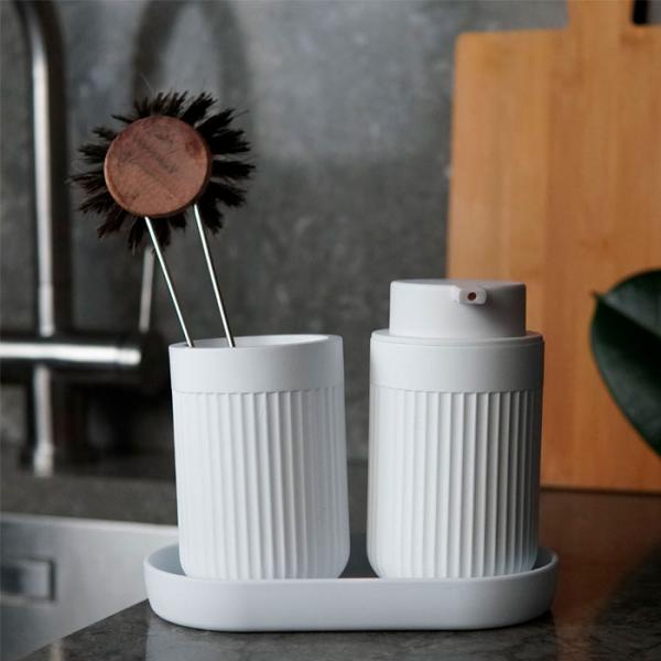 Beslagsboden Wave s&aelig;bedispenser t/bord - Mat hvid