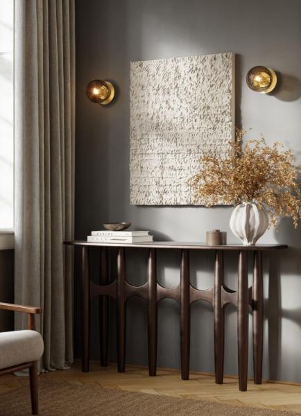 Cassøe Muro væglampe m/bruntonet glas - Børstet messing Cassøe Muro væglampe m/bruntonet glas - Børstet messing