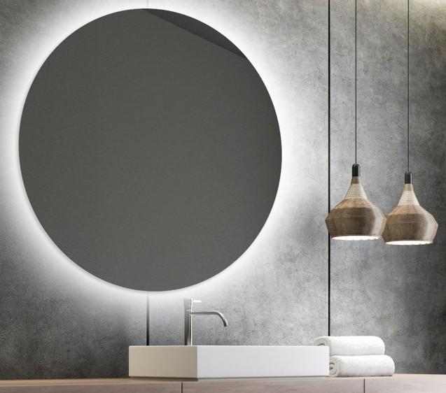 Puk rundt spejl m/backlight og varme - &Oslash;60 cm