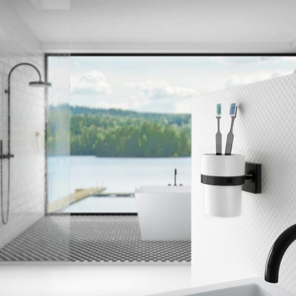 Smedbo House tandkrusholder til v&aelig;g - Mat sort