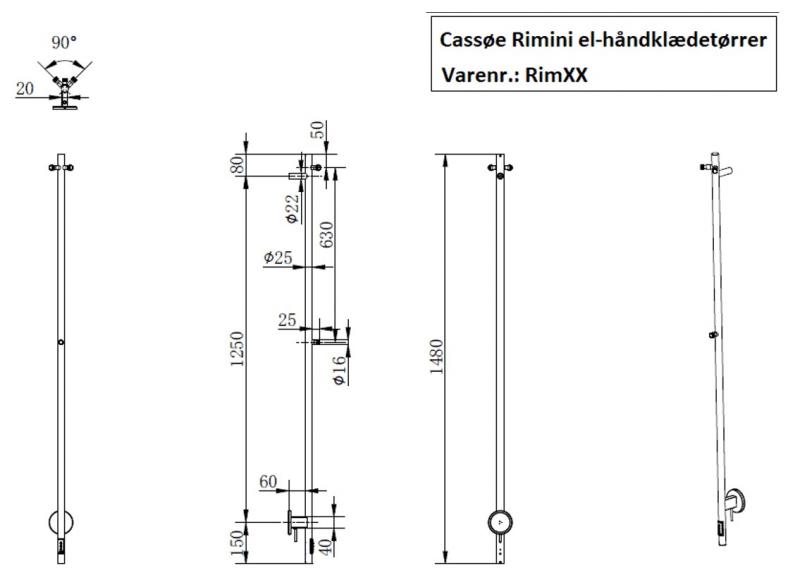 Cass&oslash;e Rimini h&aring;ndkl&aelig;det&oslash;rrer - Poleret messing