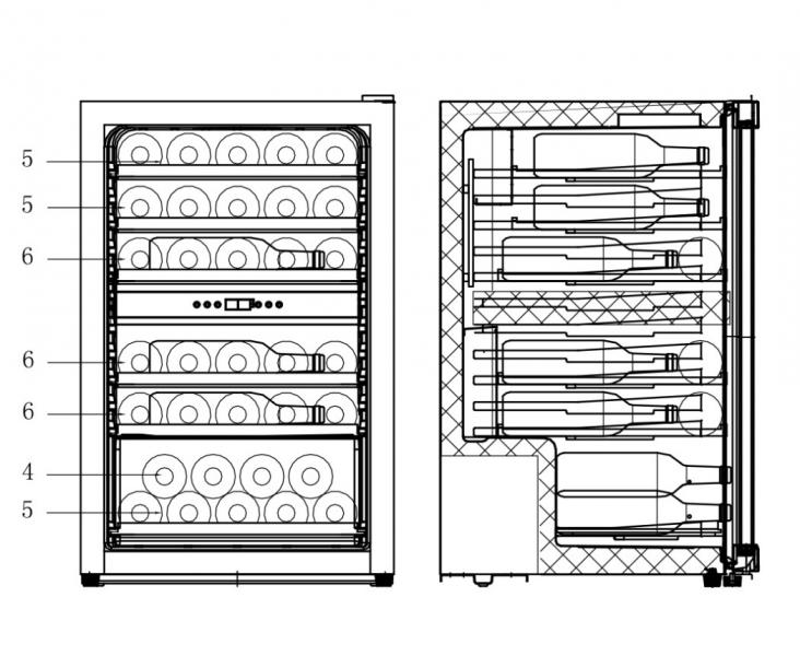 Cavin Polar Collection 51 fritst&aring;ende vink&oslash;leskab m/2 zoner - Sort