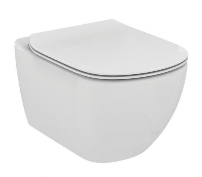 Ideal Standard Tesi RIMless+ toiletpakke inkl. s&aelig;de m/softclose, cisterne og messing betjening