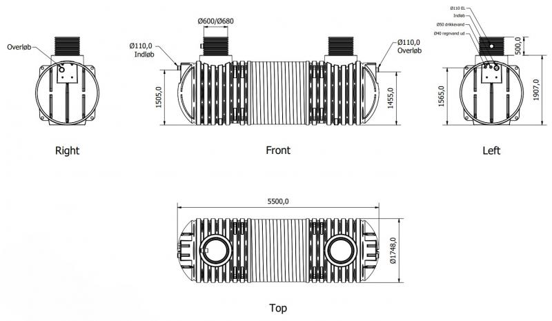 Watercare komplet regnvandsanl&aelig;g til hus 10000L