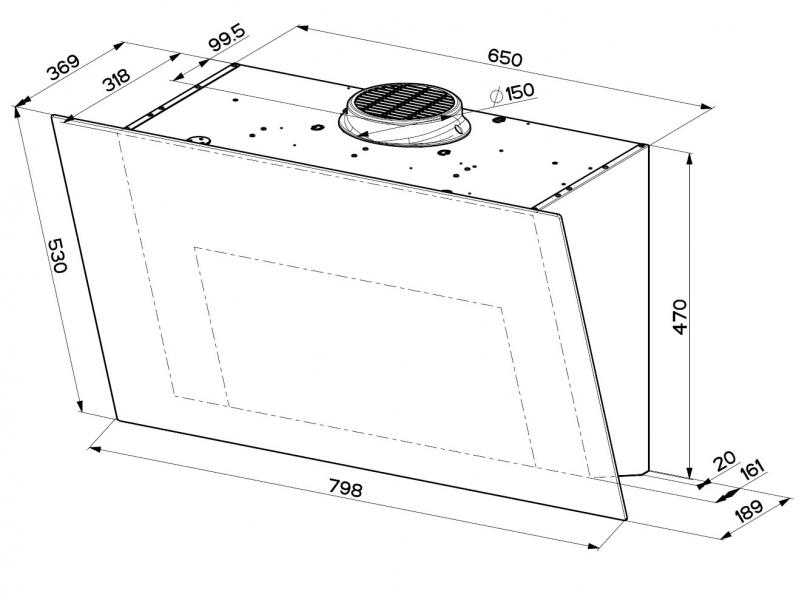 Eico True Black F80 emhætte til vægmontering - Sort Eico True Black F80 emhætte til vægmontering - Sort