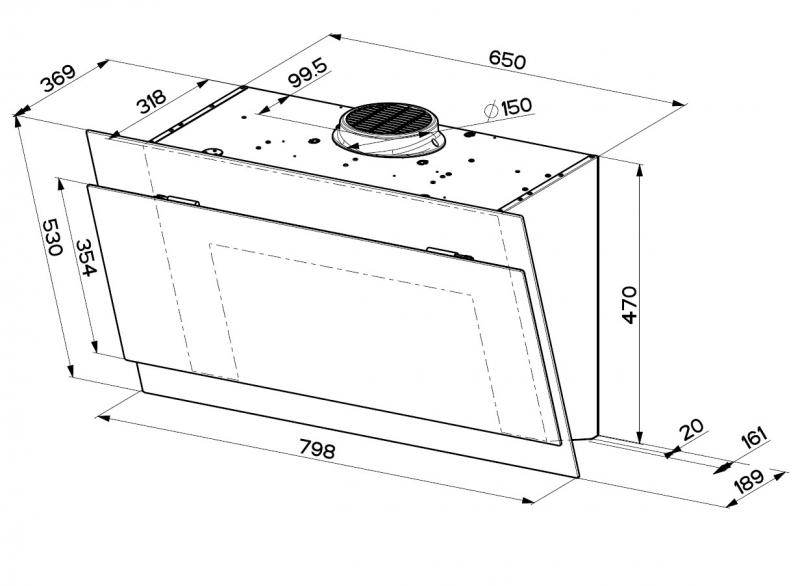 Eico True Double Black F80 emh&aelig;tte til v&aelig;gmontering - Sort