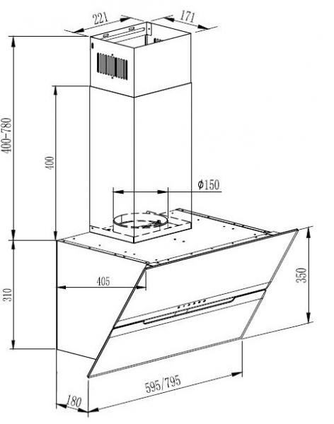 Eico Parma 80 N emh&aelig;tte til v&aelig;gmontering - Sort
