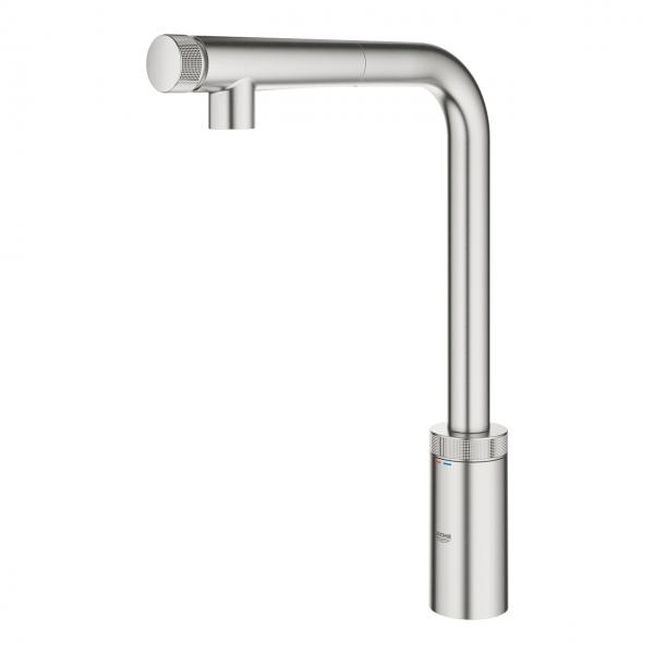Grohe Minta SmartControl k&oslash;kkenarmatur m/udtr&aelig;k - Supersteel