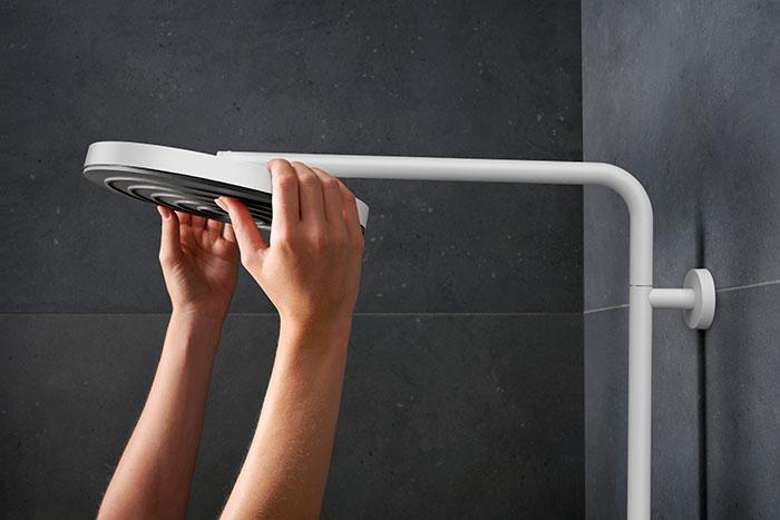 hansgrohe Pulsify S Puro 1jet & Tecturis komplet pakke til badev&aelig;relset - Mat hvid