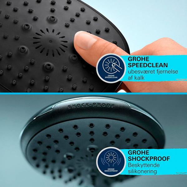 Grohe Vitalio Comfort 110 h&aring;ndbruser 2 sprays m/v&aelig;gholder og WaterSaving