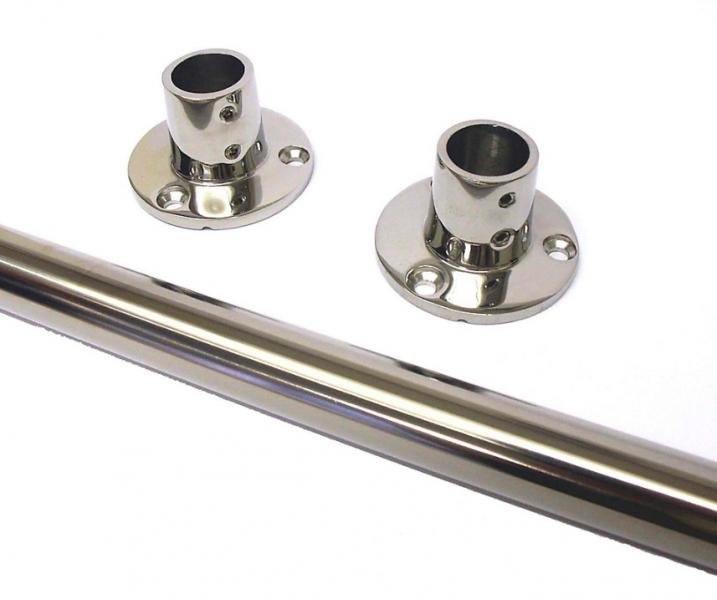 Van Der P Forhængstang 100cm m/2 vægflanger - Rustfri stål Van Der P Forhængstang 100cm m/2 vægflanger - Rustfri stål