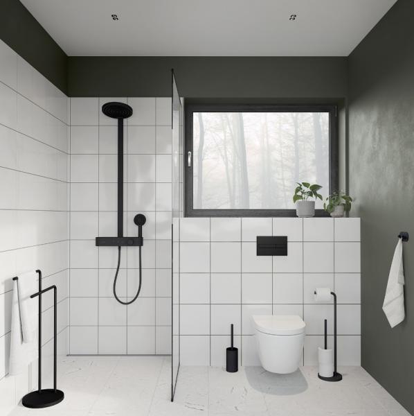 Beslagsboden tilbeh&oslash;rspakke til toilet t/gulv - Sort