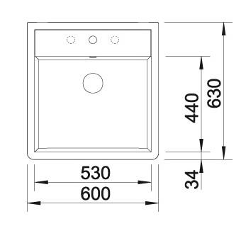 Blanco Panor 60 k&oslash;kkenvask i porcel&aelig;n - Krystalhvid