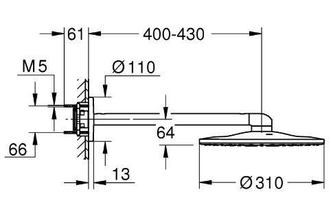 Grohe SmartControl komplet brusesystem med SmartActive og Sena til indbygning - B&oslash;rstet Cool Sunrise