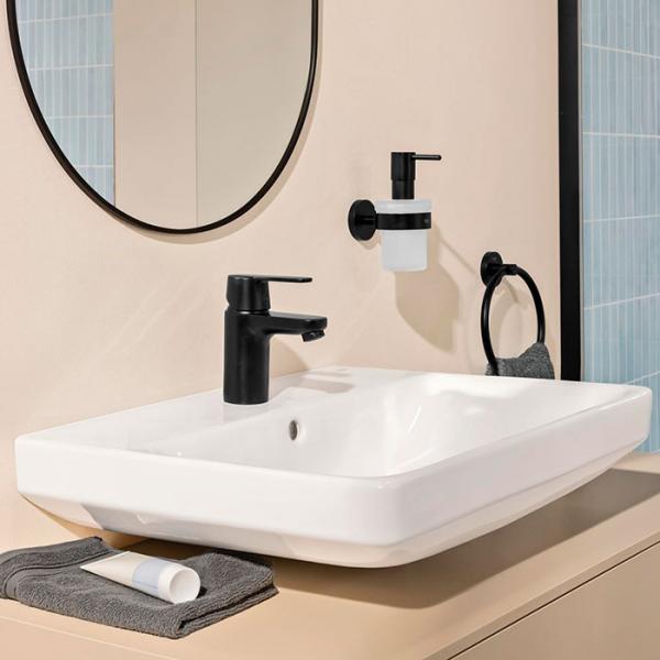 Grohe Get S h&aring;ndvaskarmatur Eco m/Koldstart og push-open bundventil - Mat sort