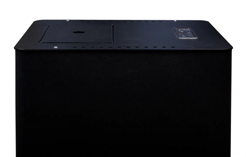 Lang&aring; Karen Tr&aelig;pilleovn 40 kg pilletank - Sort